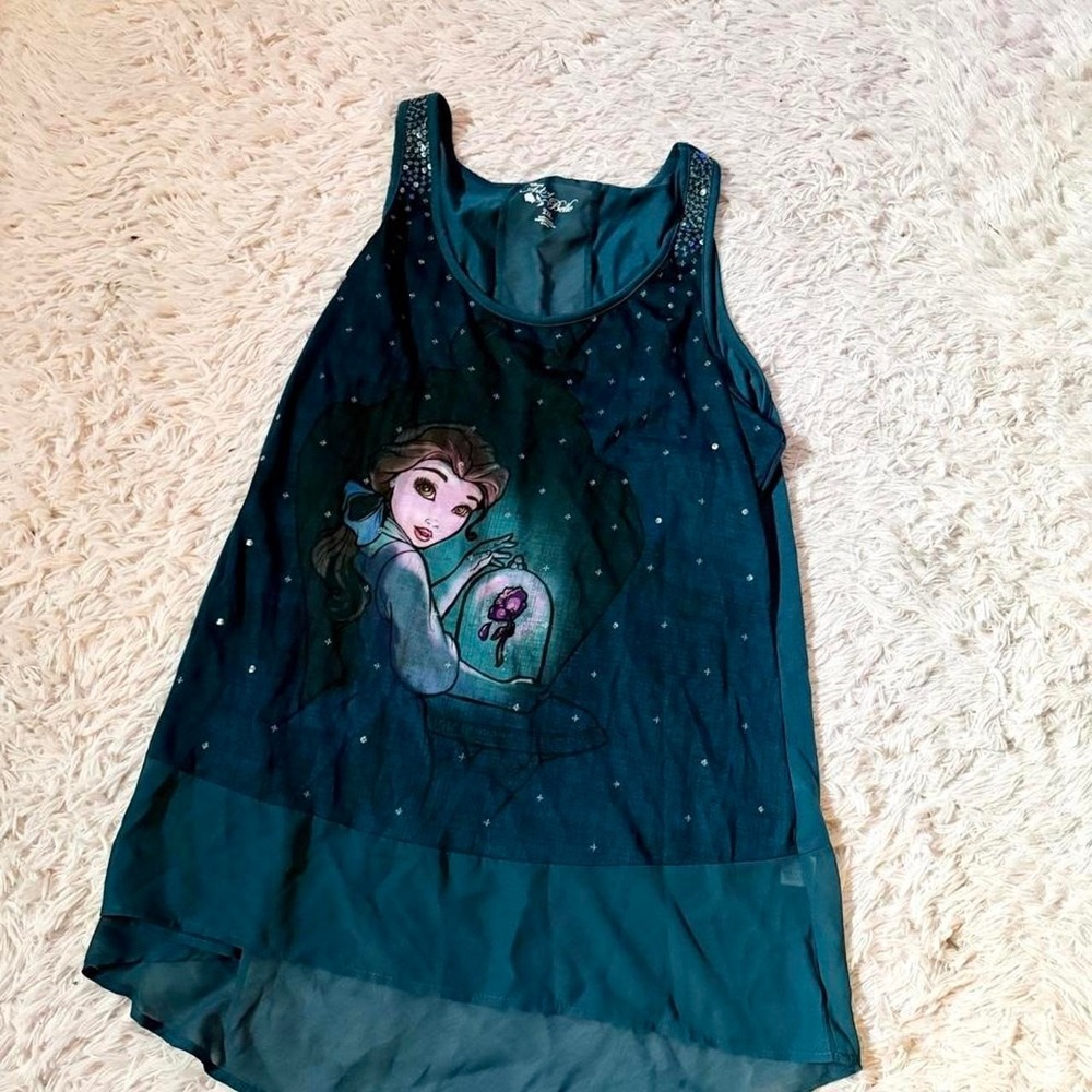 Disney Beauty and the Beast Belle Flowy Romantic Whimsical Casual Tank Womens 2X